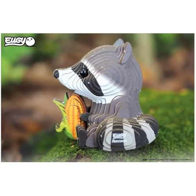 103 RACCOON. ECO-FRIENDLY 3D PAPER PUZZLE - Image 4